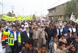 تجلی حضور پرشور مردم  میرجاوه در راهپیمایی 22 بهمن  